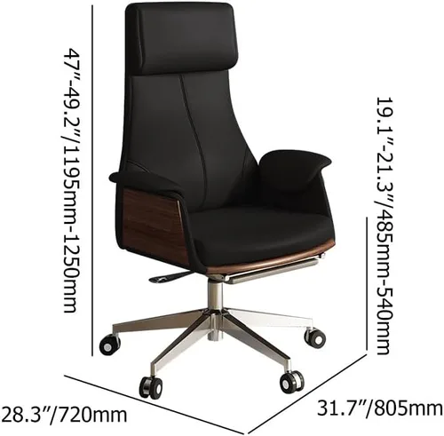 Miniatura 2 de homary Silla ejecutiva moderna para oficina en casa, silla giratoria ajustable de piel sintética ergonómica con altura ajustable y base rodante