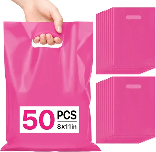 Miniatura 9 de ANZNKU 50 bolsas negras de recuerdo de fiesta, 8 x 11 pulgadas, bolsa de regalo para dulces de Pascua, joyas artesanales, bolsas de regalo