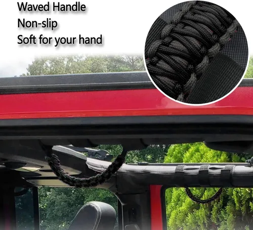 Miniatura 6 de 4 asas de agarre de barra antivuelco compatibles con Jeep Wrangler JLU JK JKU TJ YJ LJ JT JL y Gladiator JT 1955-2022 UTV y ATV (negro)