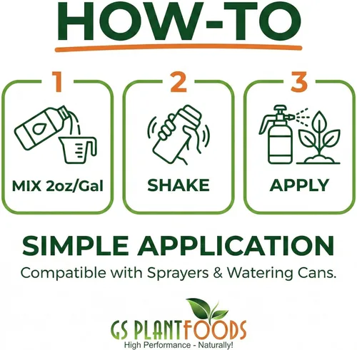 Miniatura 5 de GS Plant Foods Fertilizante Líquido de Kelp – Adecuado para Cultivo Orgánico, Concentrado de Algas Marinas Listado por OMRI para Césped, Jardines