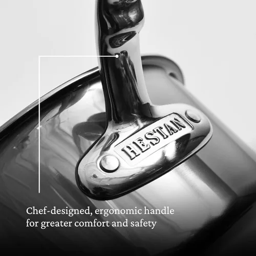 Miniatura 7 de Hestan - Colección NanoBond - Calentador de mantequilla de titanio de acero inoxidable, compatible con placa de inducción, 0.75 cuartos de galón