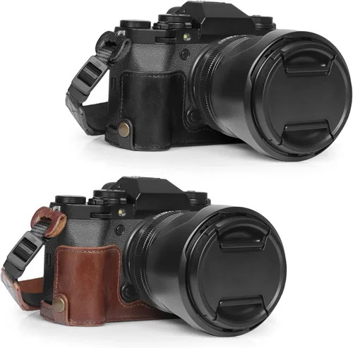 Miniatura 6 de MegaGear Ever Ready - Funda de piel auténtica compatible con Fujifilm X-T5, color negro