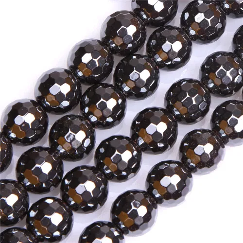 Miniatura 11 de JOE FOREMAN Cuentas de hematita negra de 0.157 in para hacer joyas, piedras preciosas naturales semipreciosas, redondas de 15 pulgadas