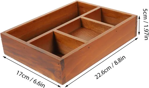 Miniatura 2 de Cabilock Bandeja de joyería dorada para perfumes, bandeja de tocador de tocador, compartimento de madera, organizador de maquillaje, solución