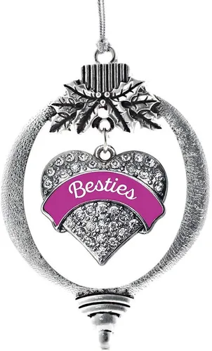 Miniatura 87 de Inspired Silver Adornos festivos de dije de corazón pave de plata con circonitas cúbicas