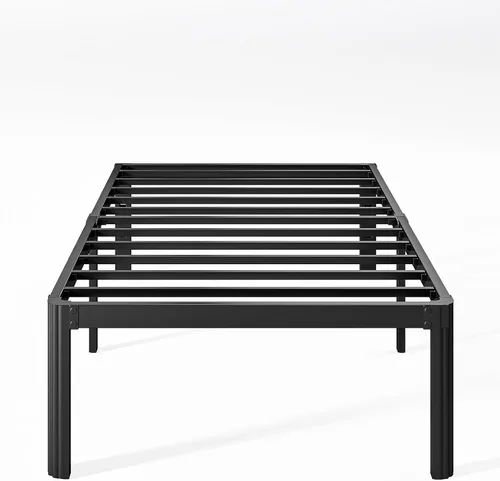 Miniatura 22 de Marco de cama King de metal de 16 pulgadas de alto, no necesita somier, plataforma de marco de cama de tamaño King resistente, sin ruido, fácil