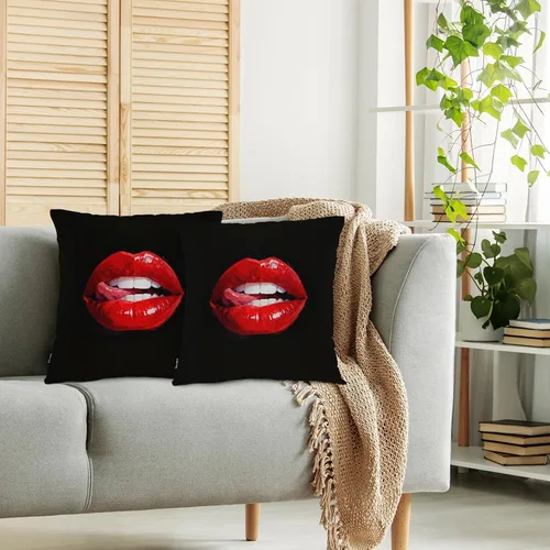 Miniatura 2 de Swono Juego de 2 fundas de almohada de 18 x 18 pulgadas, diseño floral abstracto, fundas de almohada decorativas para interiores y exteriores, sofá