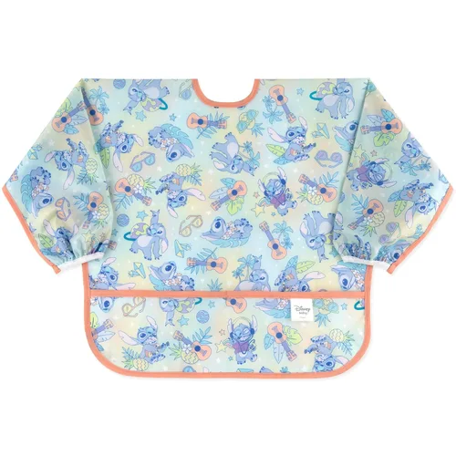 Miniatura 34 de Bumkins Babero con mangas para bebé, babero para niños pequeños, smock, tela impermeable, se adapta a edades de 6 a 24 meses, acuarela Acuarela E6