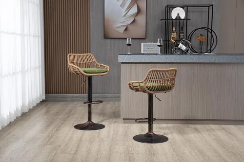 Miniatura 6 de Juego de 2 taburetes de bar giratorios con reposapiés ajustables para cocina, comedor, 2