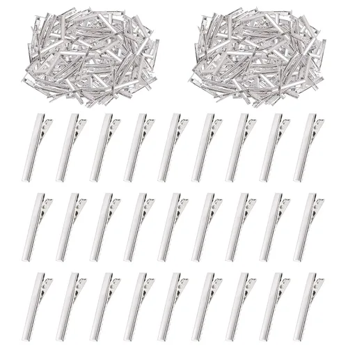 Miniatura 11 de Swpeet Juego surtido de 270 pinzas de cocodrilo de 5 tamaños, para pinzas de pelo de metal con parte superior plana, horquillas de una sola punta