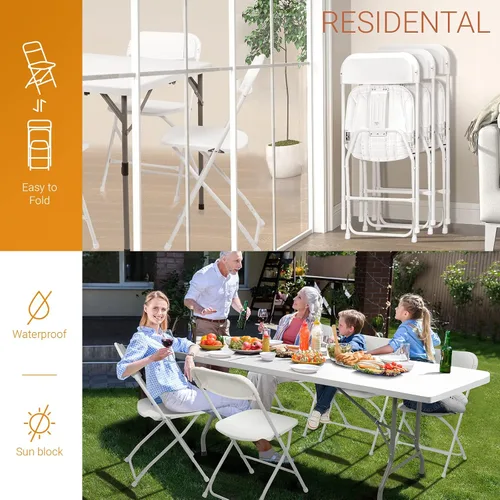Miniatura 3 de LEADZM Folding Chairs, Pack of 10, Garden Chairs, Portable Dining Chairs, Metal Steel Structure, Load 158 kg, Parties, Weddings, Picnic, Garten