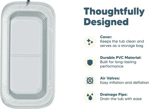 Miniatura 8 de Bañera hinchable de hielo - XL Transparente - Bañera de inmersión en hielo para terapia de agua fría - Bañera de inmersión fría portátil
