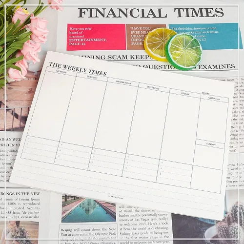 Miniatura 2 de Bloc de notas semanal de 60 hojas, planificador semanal con horario diario, bloc de notas semanal para hacer (7 x 10 pulgadas)