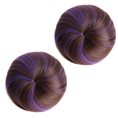 Miniatura 30 de 2 extensiones de moño de cabello, accesorio de peluca, extensiones de cabello rizado y ondulado, extensiones de cabello recogido, extensión de moño