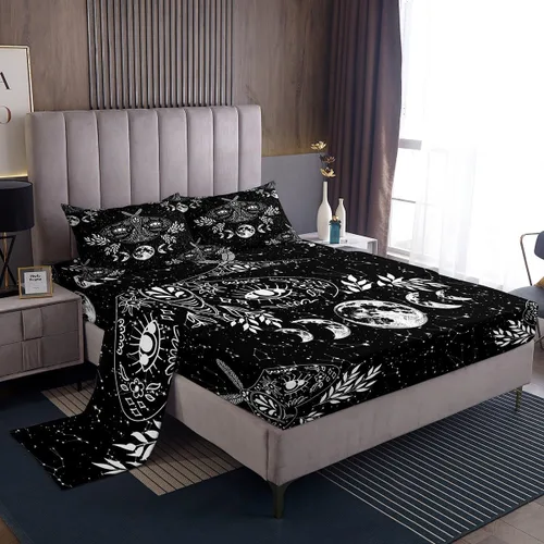 Miniatura 14 de Erosebridal Juego de sábanas tamaño individual de cola de sirena para niños, decoración de habitación de sirena, sábana bajera ajustable