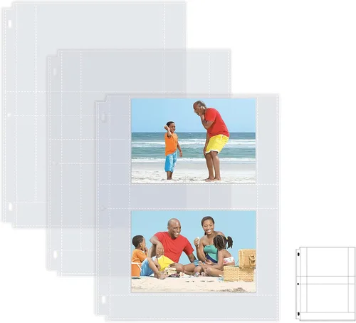 Better Office Products Recambios pesados de 4 x 6 pulgadas para carpeta de 3 anillos transparentes de diamante, 100 fotos en total, cada hoja de 2