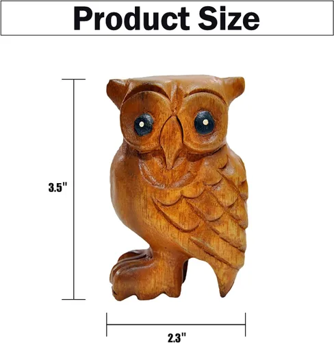 Miniatura 2 de Juego de 3 instrumentos de percusión de madera hechos a mano con animales, rana de madera de 4 pulgadas, grillo de madera de 4 pulgadas y búho