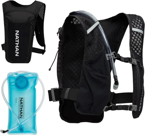 Miniatura 14 de Nathan QuickStart - Chaleco de hidratación con vejiga o frascos, bolsillos de almacenamiento, tela transpirable que absorbe la humedad, correas