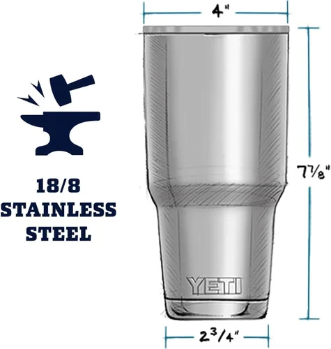 Miniatura 2 de YETI Rambler - Vaso aislado al vacío de acero inoxidable de 30 onzas con tapa MagSlider Cosecha Rojo