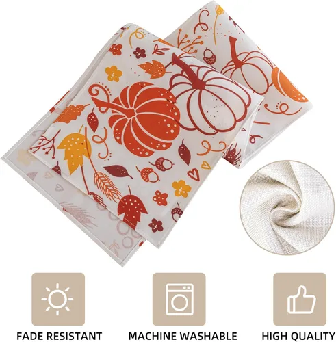 Miniatura 6 de Keketoarrange Camino de mesa de otoño, calabazas de Acción de Gracias, cosecha de otoño, hojas de arce, centro de mesa, decoración de mesa