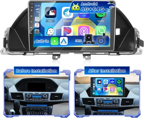 Miniatura 8 de [4+64G] Hikity Android 15 Carplay estéreo doble Din, pantalla táctil en celda de 9 pulgadas, radio inalámbrica Carplay Android Auto 5G WiFi Car