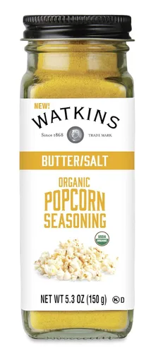 Watkins Condimento orgánico gourmet de mantequilla y sal para palomitas de maíz, 5.3 onzas