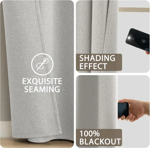 Miniatura 6 de SimpleHome - Cortinas 100% opacas de lino color naranja quemado, de 72 pulgadas de largo, con pestaña trasera de estilo granja para sala de estar