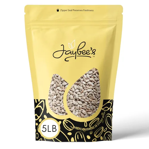 Jaybee's Granos de semillas de girasol crudas – Bolsa a granel de 5 libras | Semillas de girasol sin sal | Aperitivo saludable alto en proteínas |