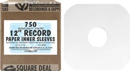 Miniatura 9 de (25) Fundas interiores de papel pesado sin ácidos de calidad de archivo con agujero para discos de vinilo de 12 pulgadas, papel duradero 20# - Fácil