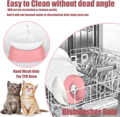Miniatura 5 de Cuenco de comida de bulldog francés, cuenco inclinado para agua y comida de pug para gatos, comedero para perros pequeños, cachorros y gatos de cara