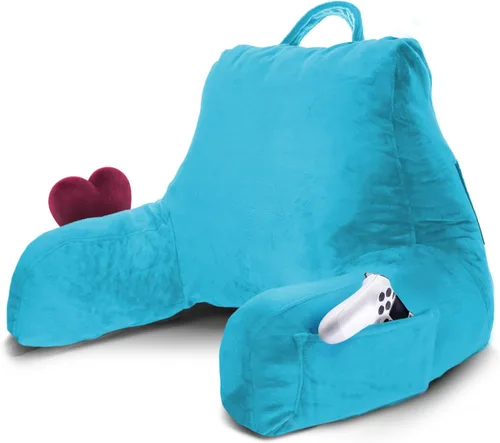Miniatura 15 de Nestl Almohada de lectura para niños y adolescentes con espuma viscoelástica triturada, almohadas de respaldo para leer, ver y jugar, uso