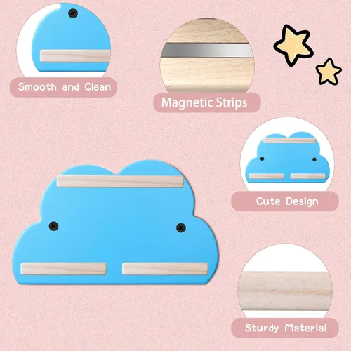 Miniatura 4 de Estante de pared para figuras de 9-12 Tonie – Pantalla flotante magnética y estante de almacenamiento compatible con personajes de audio Toniebox