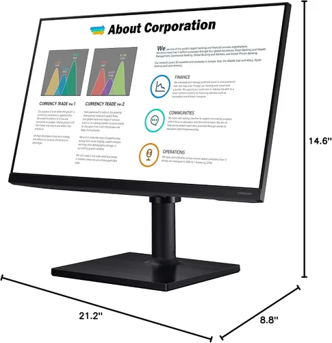 Miniatura 16 de Samsung Monitor de computadora FHD 1080p serie FT45 de 24 pulgadas, 75Hz, panel IPS, HDMI, concentrador USB, soporte ajustable en altura, 3 años