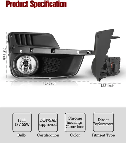 Miniatura 5 de Luces antiniebla para Subaru Impreza 2015-2016, 2 piezas de repuesto OEM faros antiniebla (interruptor y kit de cableado incluido)
