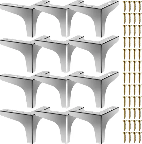 Miniatura 7 de Chumia 12 patas negras para muebles de 4 pulgadas, patas de repuesto de metal para muebles, patas de mesa para gabinete, sofá, aparador, sillas