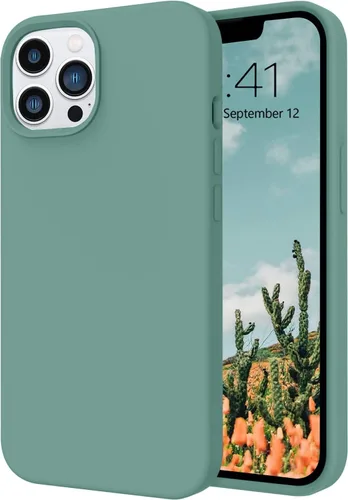 Miniatura 11 de Telaso Funda para iPhone 13, silicona líquida de goma de gel suave para iPhone 13, funda delgada con forro de microfibra a prueba de golpes, fundas