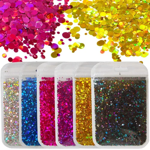 Miniatura 9 de LoveOurHome 2.12 oz con forma de mariposa, copos de purpurina gruesos, Mylar holográfico, lentejuelas, confeti, destellos, manicura, decoración