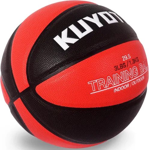 Miniatura 21 de KUYOTQ 3LBS/3.3LBS/2.2LBS Weighted Heavy Training Basketball 29.5/28.5" in and Outdoor Improving Handling Dribbling Passing Rebounding Skill marrón