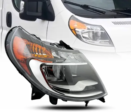Miniatura 12 de ALLIGATOR AUTO LIGHTS Conjunto de faros delanteros con bombillas de repuesto para Ram 2014-2022 ProMaster Faro halógeno sin DRL izquierda/lado
