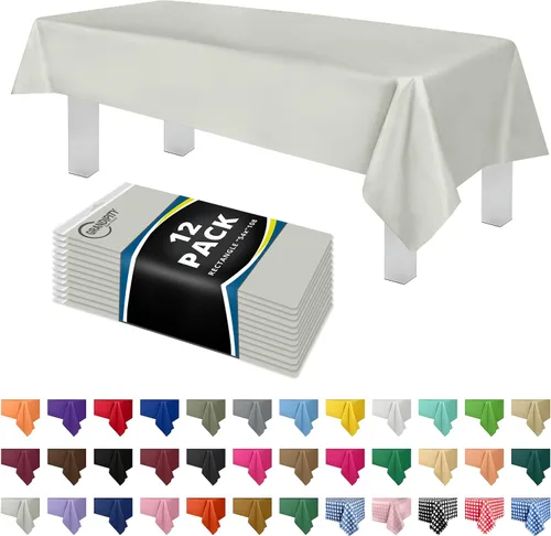 Miniatura 24 de Mantel de plástico de alta calidad - 54 in. x 108 pulgadas. Grandipity - Mantel rectangular (6 y 12 unidades), Agua (Aqua)