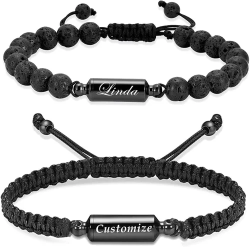 Miniatura 10 de Hearbeingt Pulsera de urna de cremación para cenizas de cuerda ajustable, pulsera cilíndrica para cenizas para hombres y mujeres, pulsera