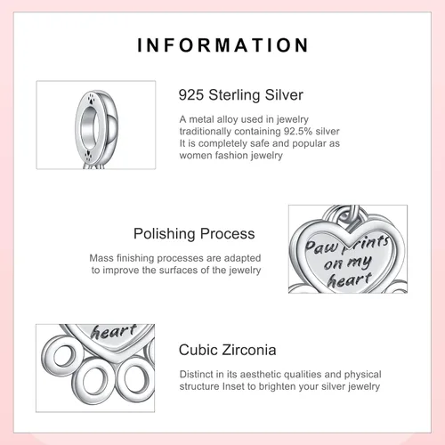 Miniatura 57 de Amufer S925 Charms for Women, compatible with Pandora Bracelets and Necklaces, Jewelry Gift