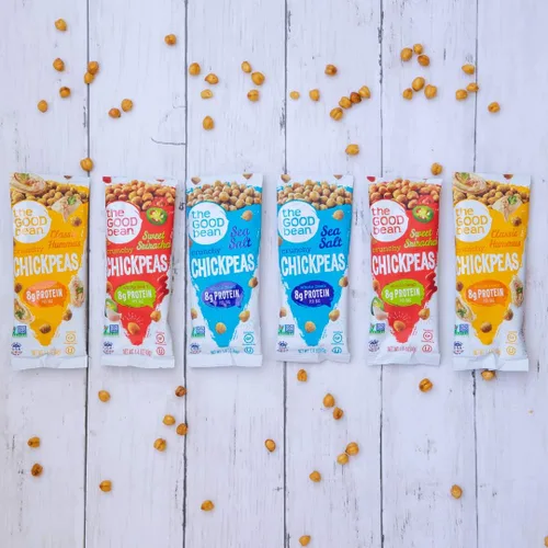 Miniatura 5 de The Good Bean Crunchy Garbanzos – Paquete variado – Paquete de 1.4 onzas – Sriracha dulce, sal marina y granos clásicos de garbanzos tostados