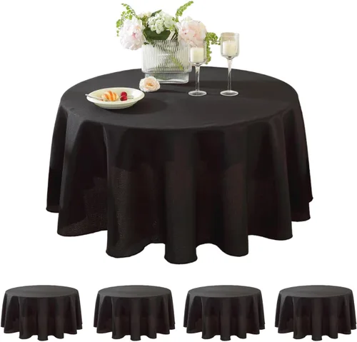 Miniatura 55 de Paquete de 5 Manteles Cuadrados 60 x 60 Pulgadas de Carbón, Mantel de Poliéster Lavable para Uso en Hogar, Fiesta, Boda o Restaurante.