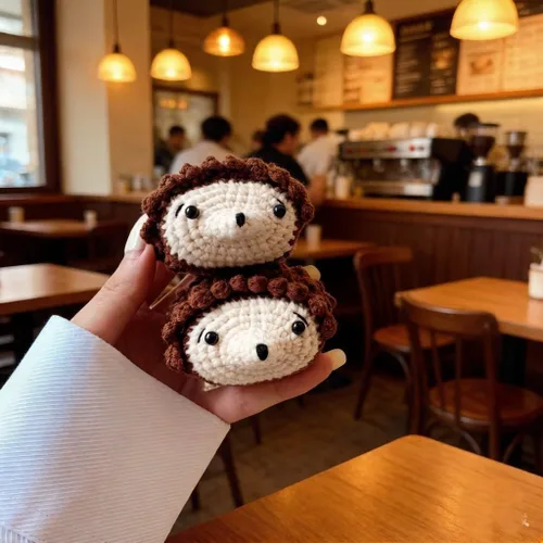 Miniatura 2 de Hedgehog - Funda de punto compatible con AirPods Pro y Pro 2, bonita funda acogedora con protección antiarañazos, bolsa para auriculares de aspecto