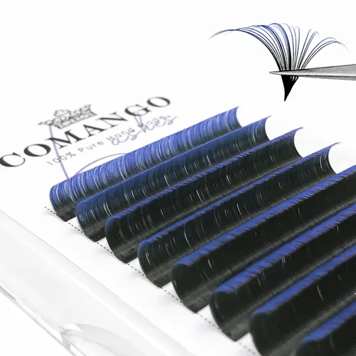 Miniatura 8 de CoMango Easy Fan - Extensiones de pestañas rizadas C/D de 0.05/0.003 in, pestañas de volumen que florecen automáticamente, color negro mate 2D-20D