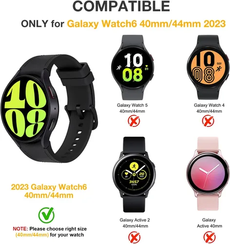 Miniatura 2 de (Paquete de 4) Funda Protectora de Pantalla Compatible para Samsung Galaxy Watch 6 de 40 mm (Versión 2023) Funda de Silicona Protectora Completa