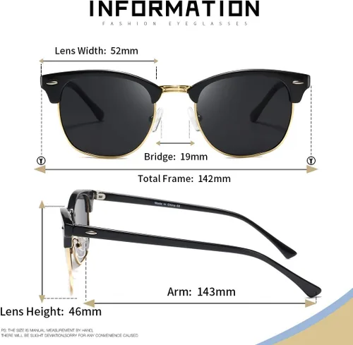 Miniatura 4 de AEVOGUE Polarized Sunglasses For Women And Men Semi Rimless Frame Retro Sun Glasses AE0369