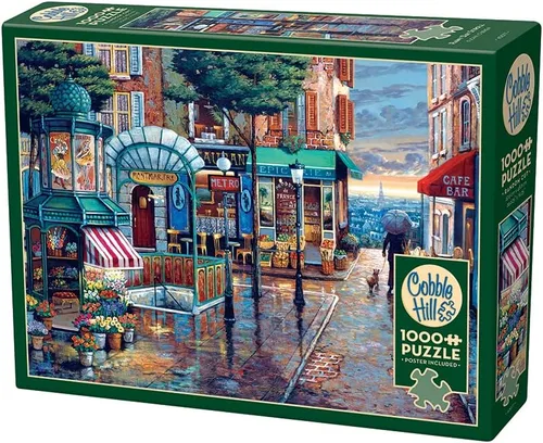 Miniatura 4 de Cobble Hill - Rompecabezas de 1000 piezas, paseo de día lluvioso, póster de muestra incluido