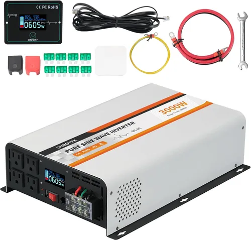 Miniatura 15 de Inversor de onda sinusoidal pura de 2000 W, convertidor de 12 V CC a 120 V CA para vehículos, barco, campamento, sistema solar al aire libre